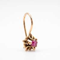 Серьга одна золото 585 1,08g, вес изделия 1.11g
